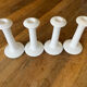 Set of 4 white ceramic candle holders