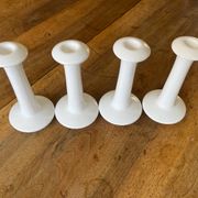 Set of 4 white ceramic candle holders