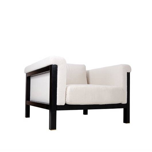 Jules Wabbes attr. Armchair "Livourne-Series 800 Luxe" by Bullo 2010 - New White Boucle Fabric