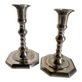 Pair of silver-plated candlesticks