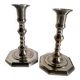 Pair of silver-plated candlesticks