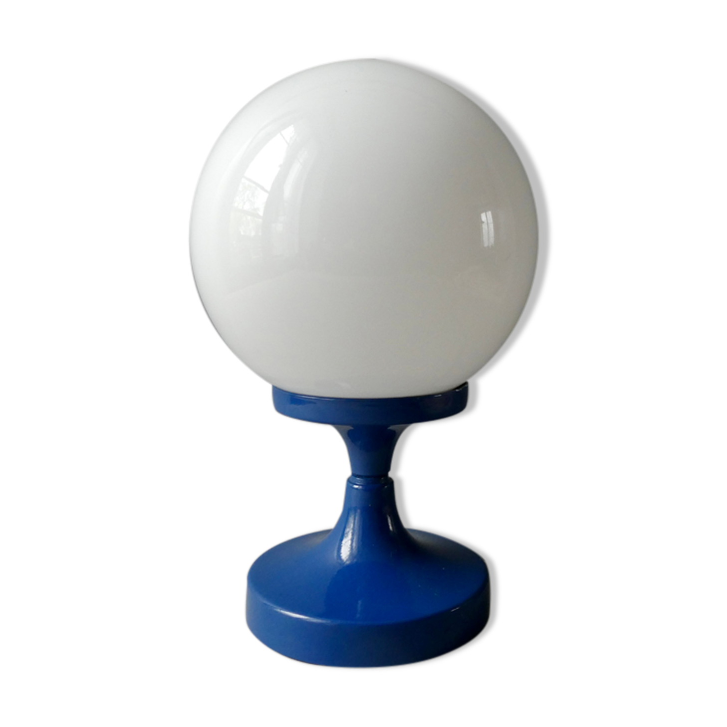 Metal and opaline lamp, 80s