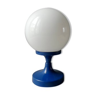 Lampe en métal et opaline, années 80