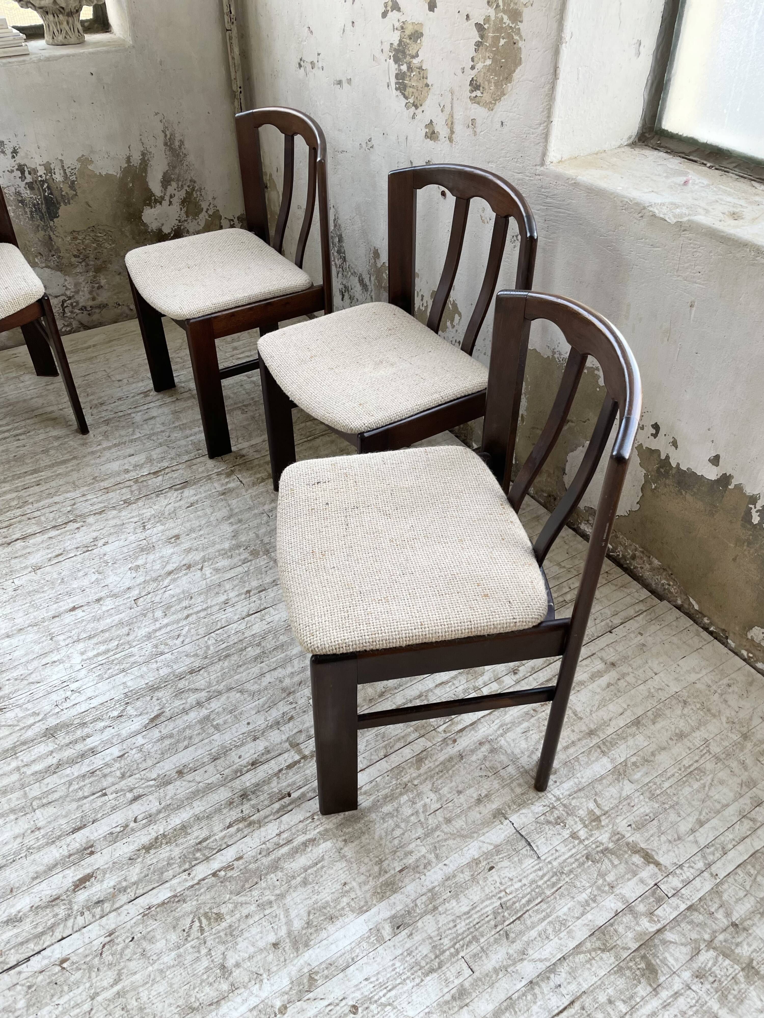 4 Scandinavian mahogany chairs