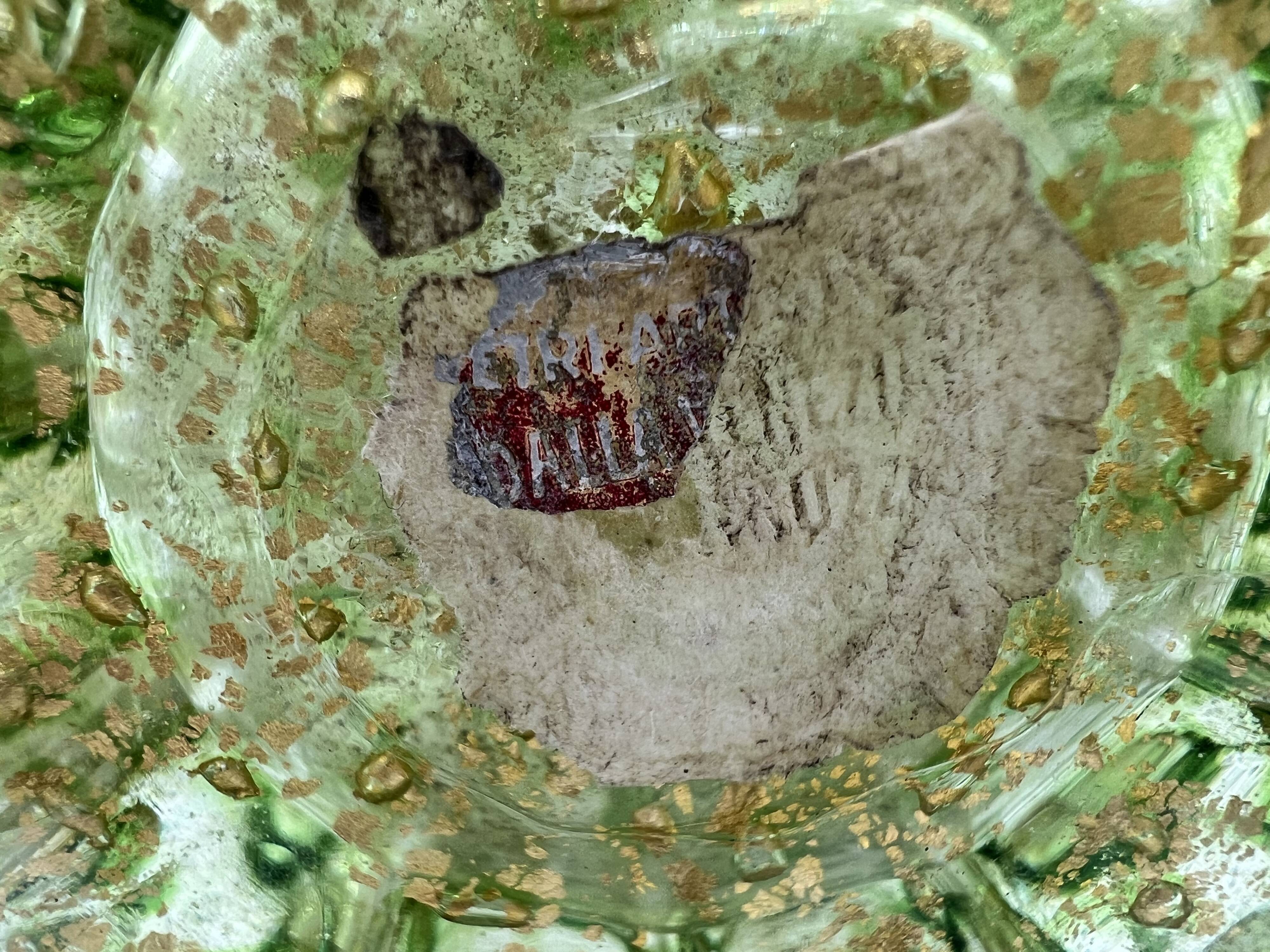 Vase en verre de Murano à inclusions d’or – Italie, vers 1960