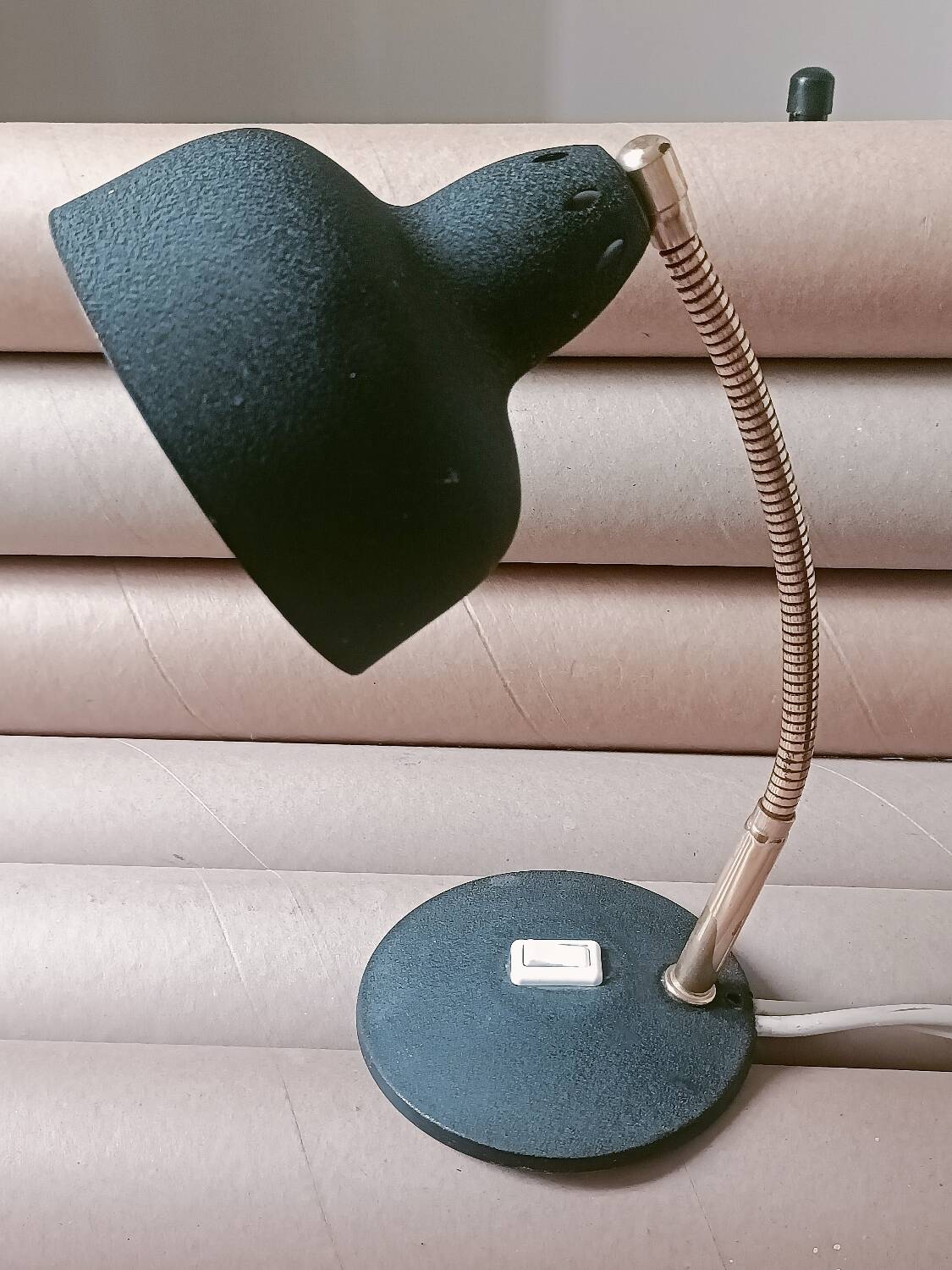 Articulated lamp in black metal, 1950-60