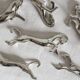 6 vintage silver-plated metal horse knife rests