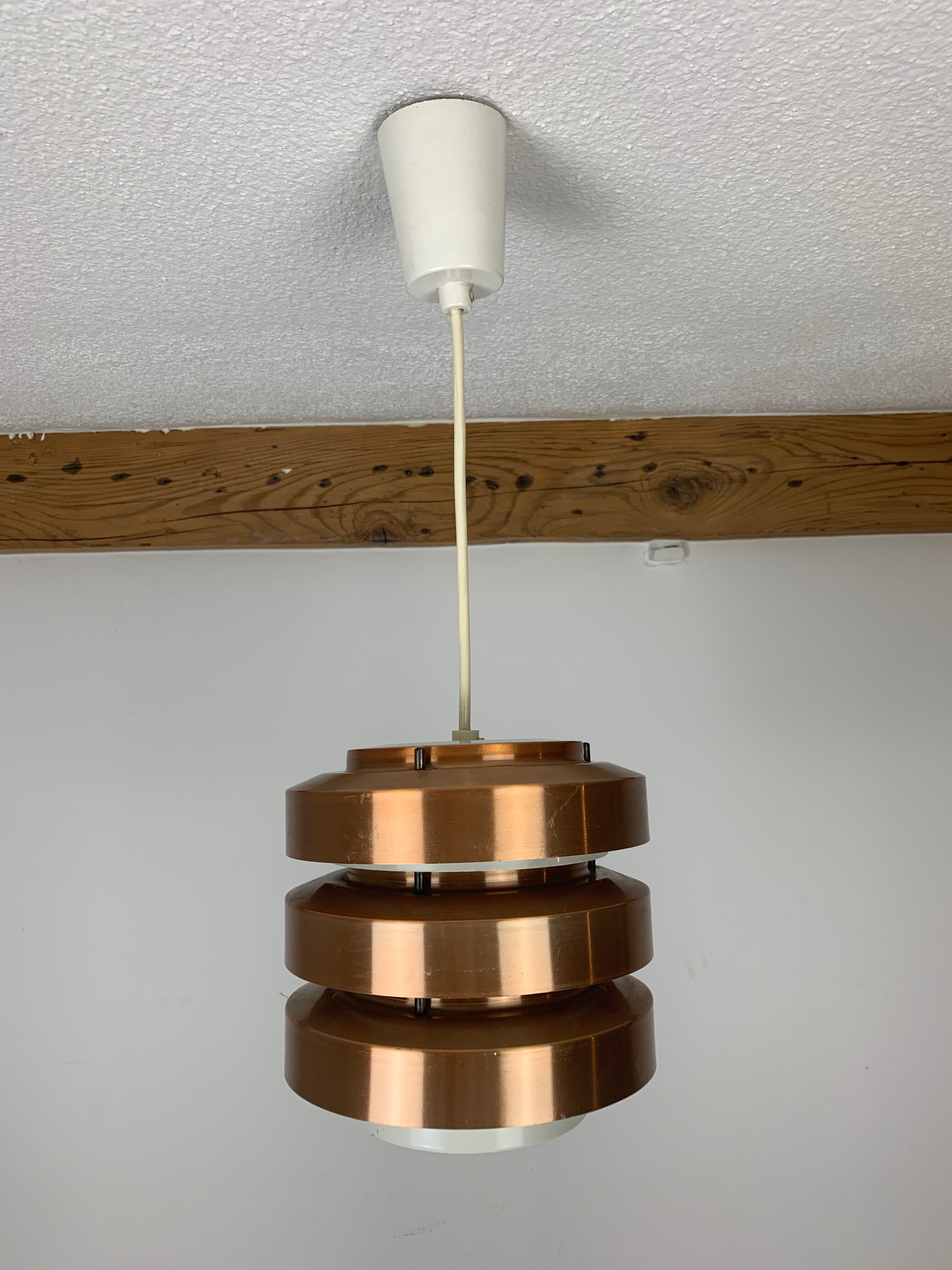 Scandinavian copper pendant lamp by MetallDrucker 60s