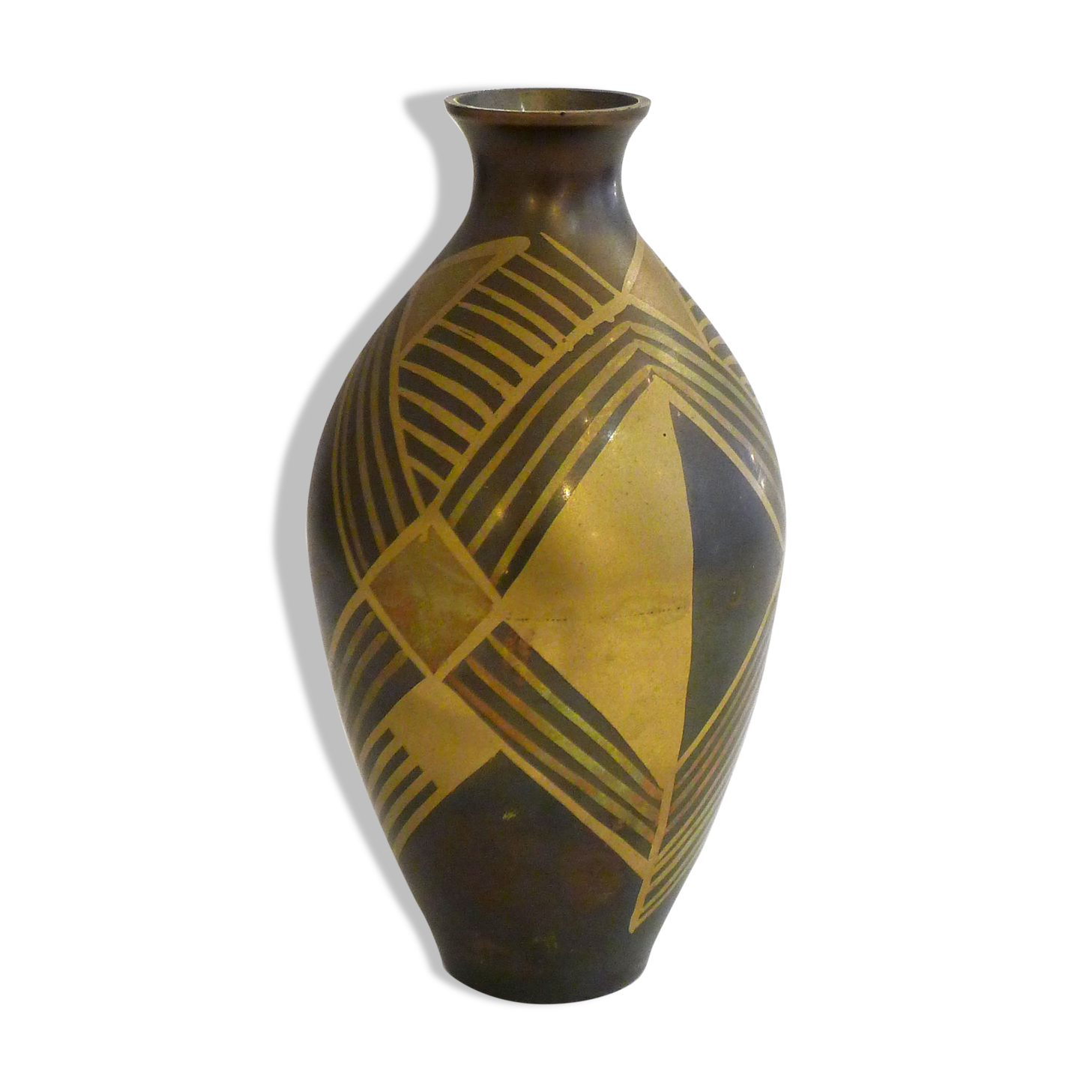 Small art deco copperware vase