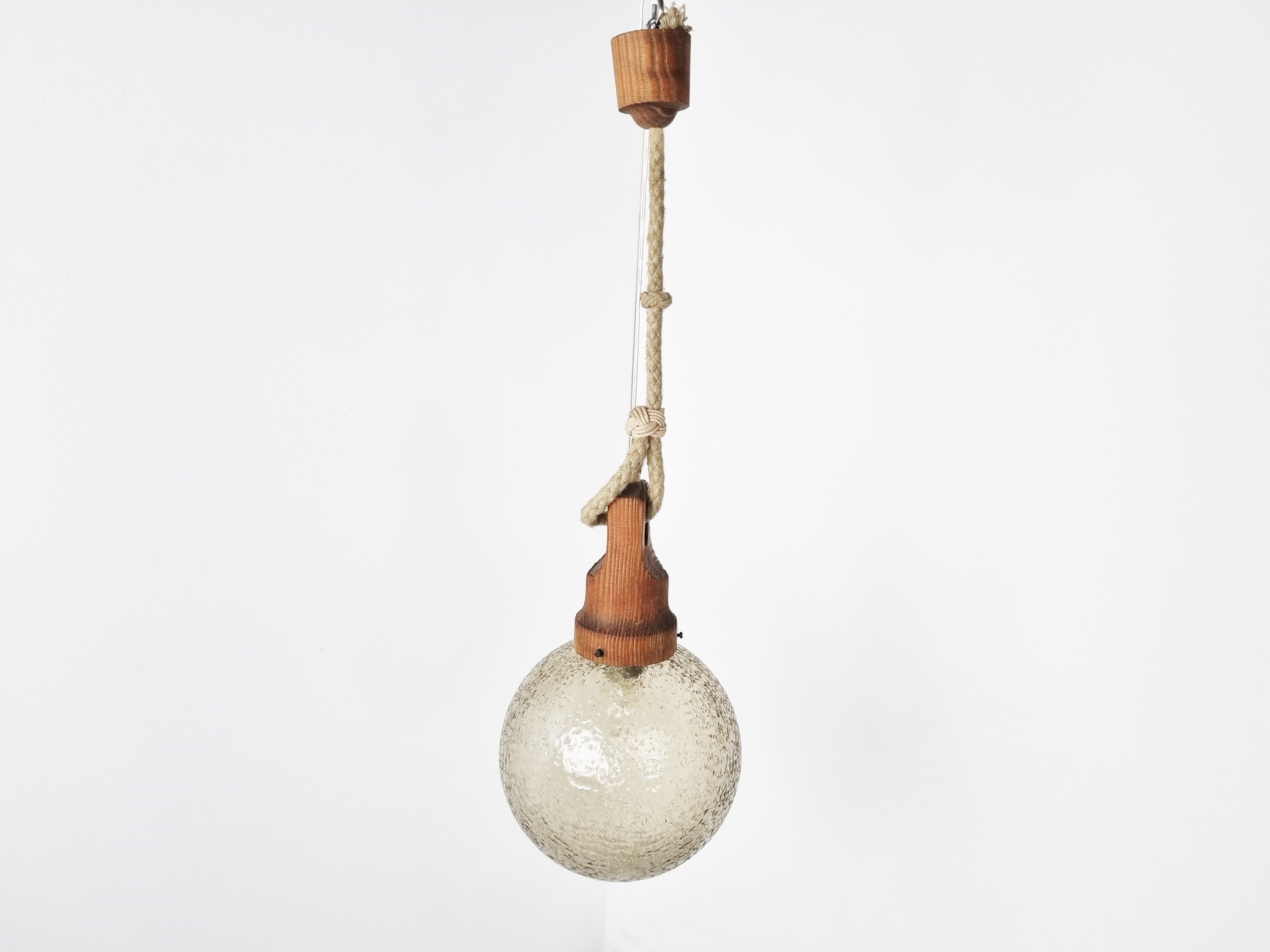 Vintage glass pendant light by Hustadt Leuchten, 1960s