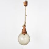 Vintage glass pendant light by Hustadt Leuchten, 1960s