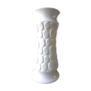 vase Jasba en céramique blanche décor géométrique
