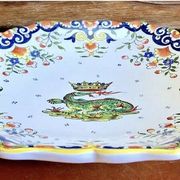 Antique Desvres Rouen fruit bowl, Blois François 1er model