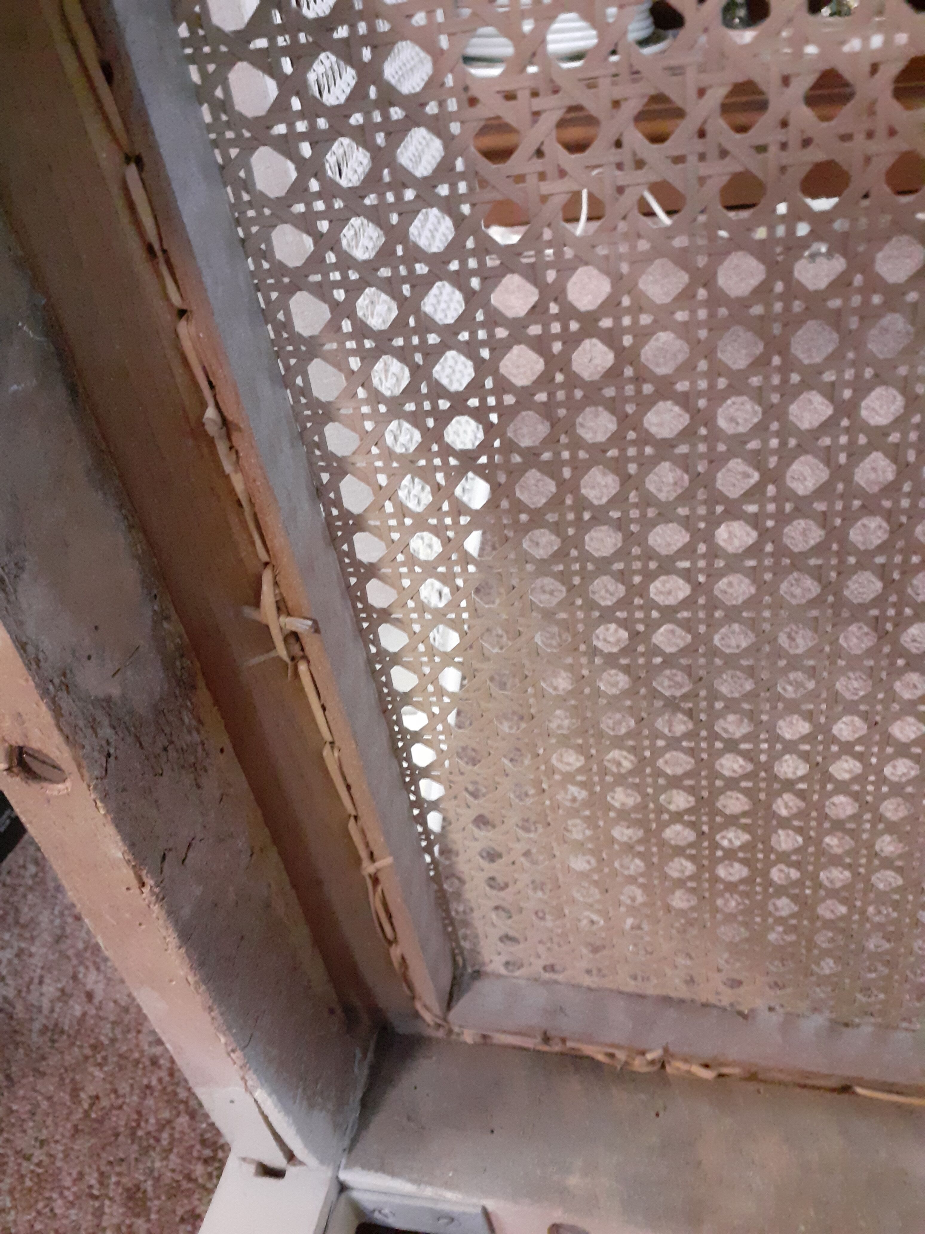 Set of 2 white cane chairs Louis XVI style