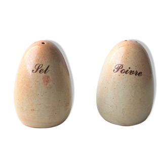 Salt shaker pepper glazed stoneware egg shape
