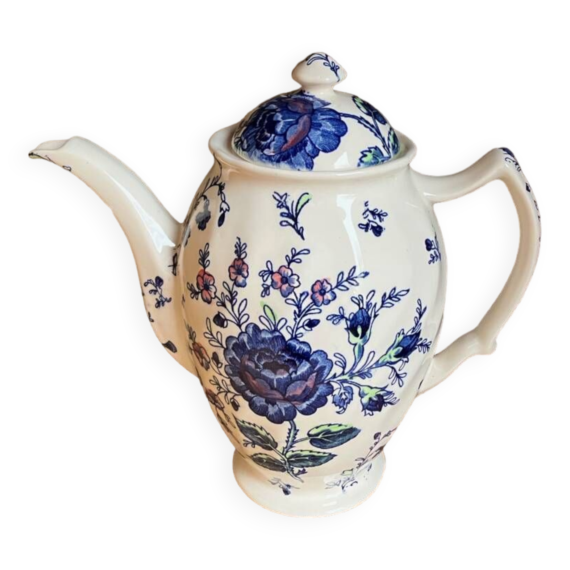 Cafetière vintage Johnson Bros Rose Chintz blue | Selency