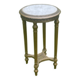 harness or small side table Louis XVI style, marble top - H 77 cm