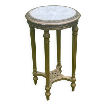 Louis XVI style side table or small accent table, marble top - H 77 cm