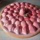Vintage dessert plate in glazed ceramic with strawberry design, 1950s-1970s.