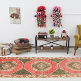 3x10 oriental geometric vintage runner rug,102x323cm