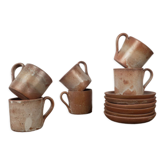 6 sandstone cups & cups
