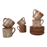 6 sandstone cups & cups