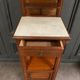 Bedside table in blond mahogany 1900 Art Nouveau white marble top