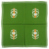 Lot 6 napkins in green Dralon - white flower patterns - vintage 60s