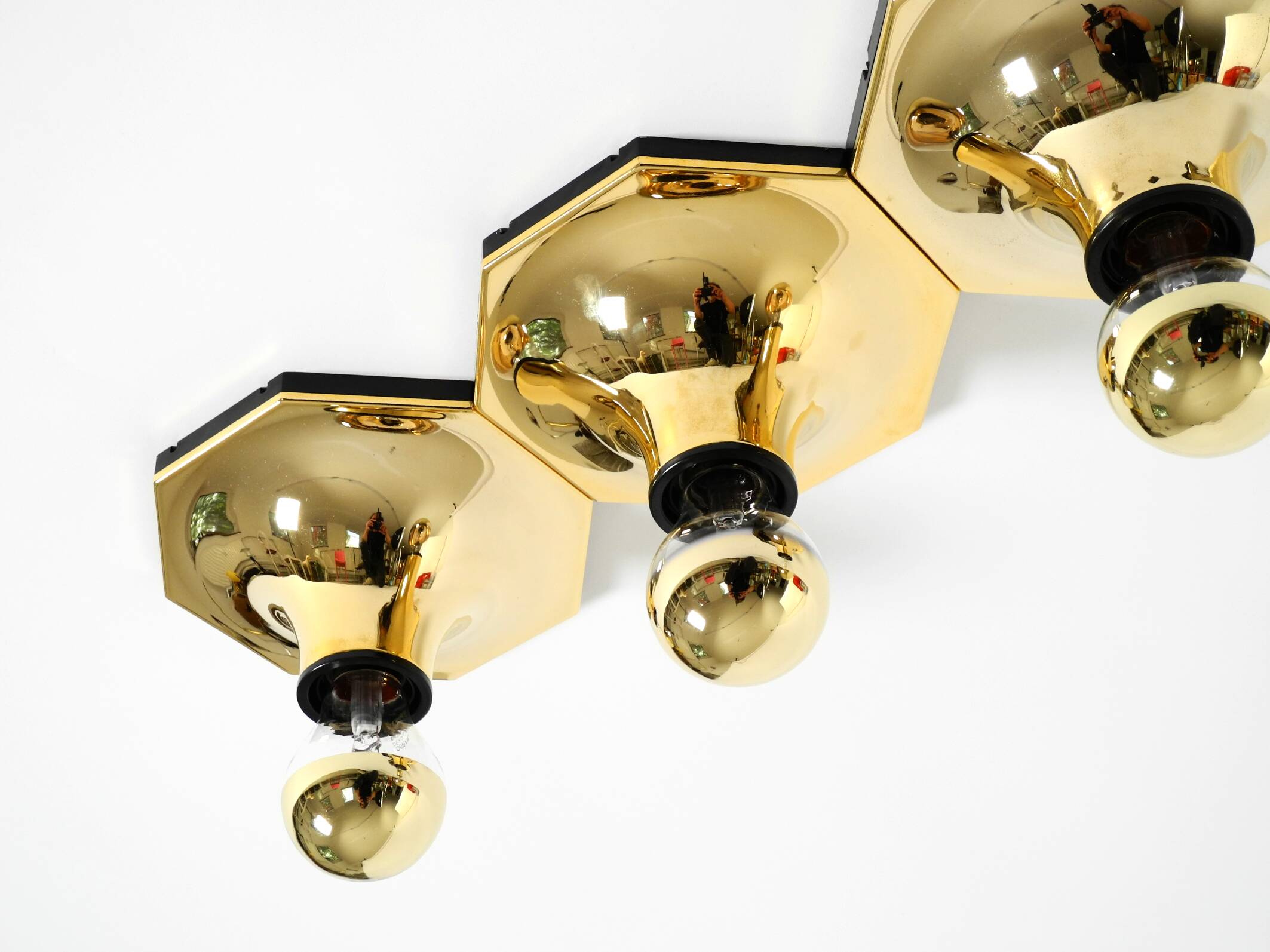 Set of three 1970s wall or ceiling lamps by Motoko Ishii for Staff Leuchten