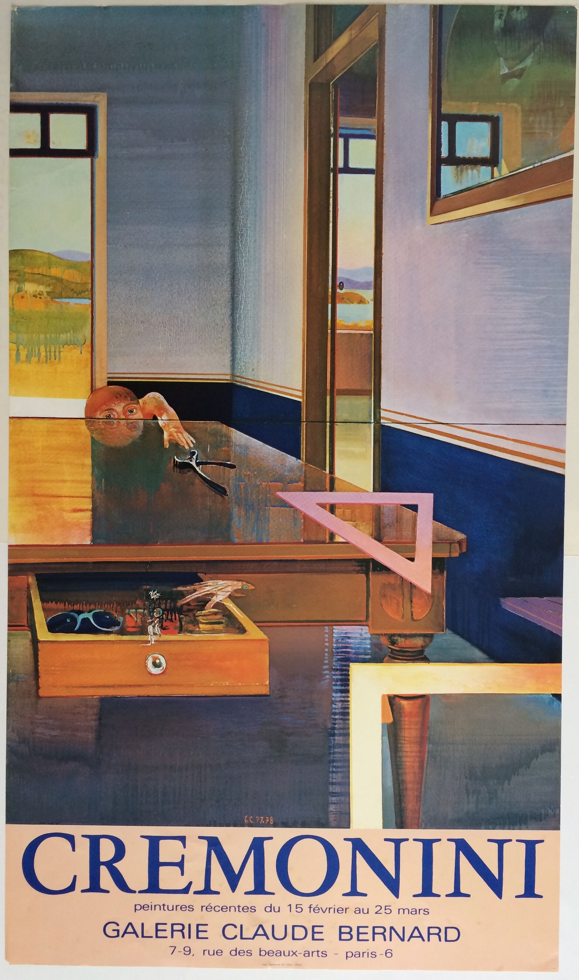 Leonardo CREMONINI, Recent Paintings, 1979. Original exhibition poster