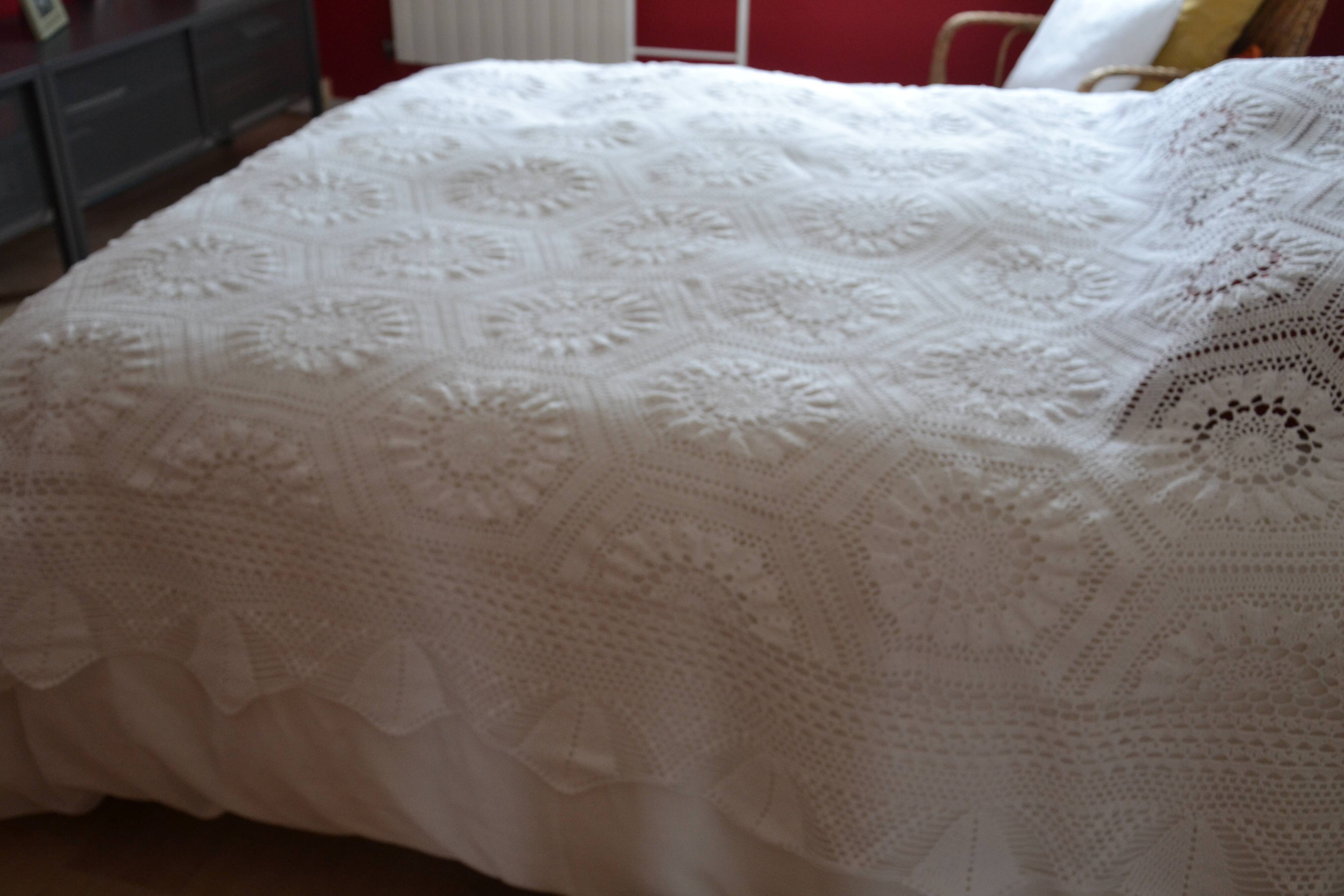 White crochet bedspread
