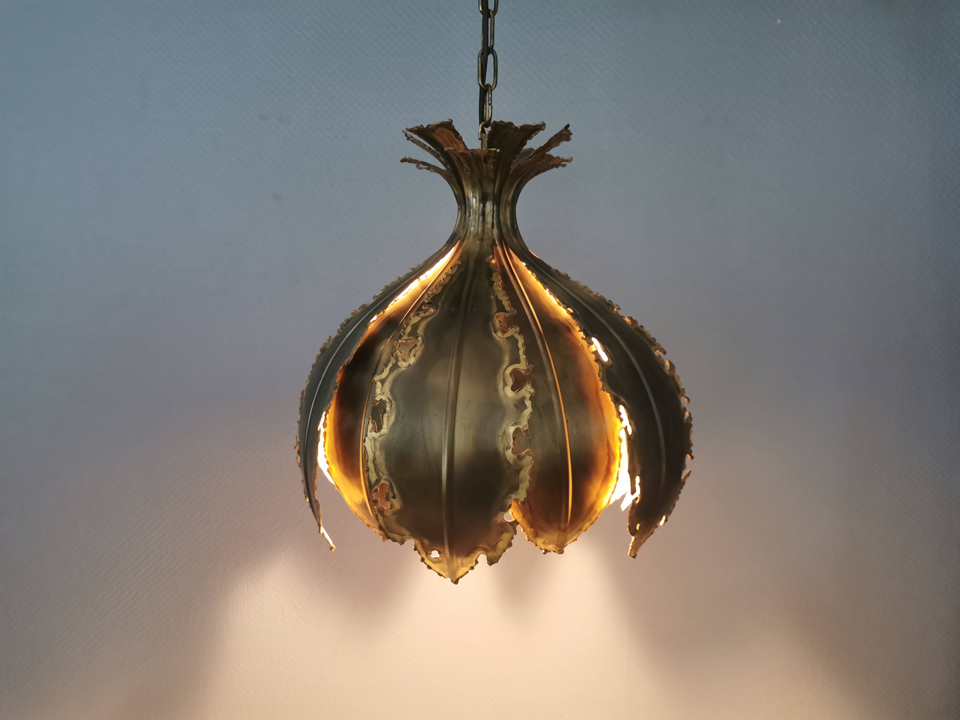 Large Brutalist hanging lamp by Svend Aage Holm Sørensen (SAHS) Denmark 60s