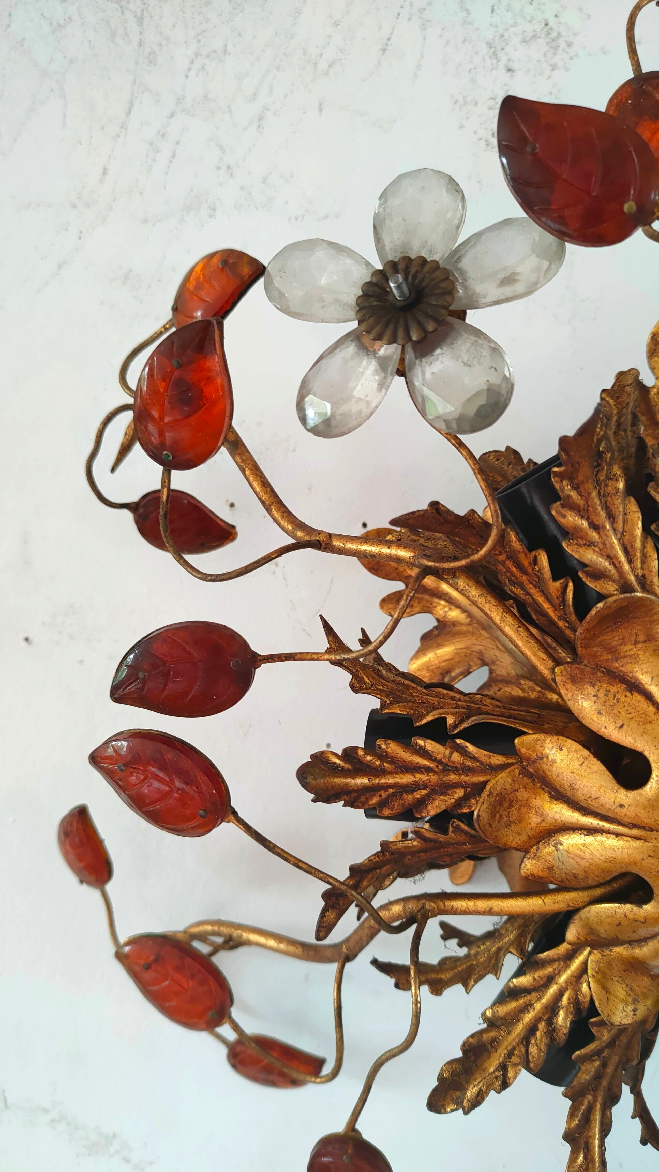 Wall lamp Maison Banci metal and glass of Murano design 70s