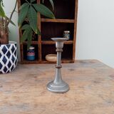 Antique candle holder in pewter and brass