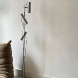 Chrome metal floor lamp with 3 spots by Alain Richard, design 1970.