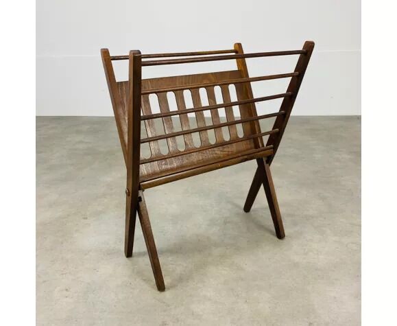 Scandinavian folding magazine door wood 60s