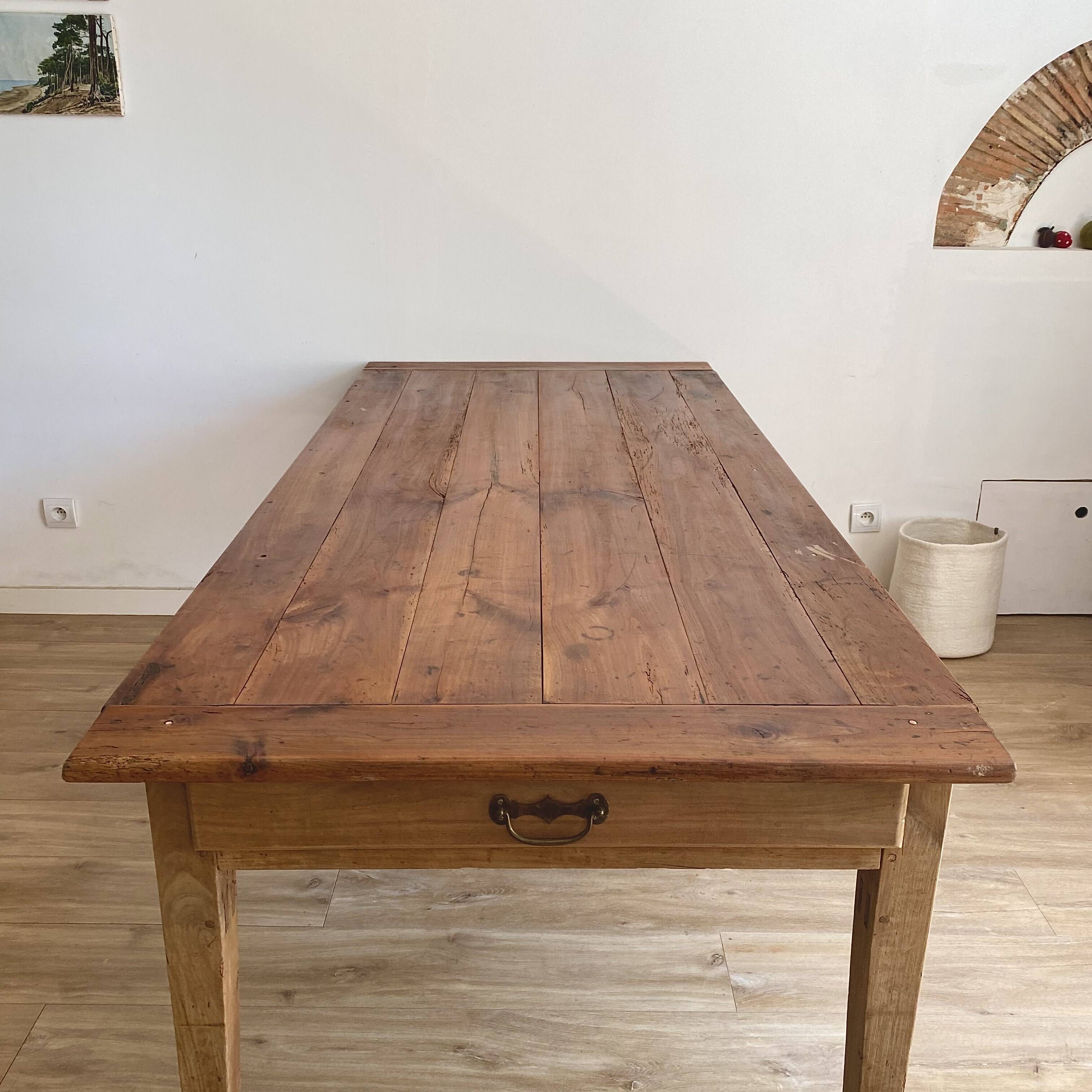 Solid chestnut farmhouse table 200x90cm