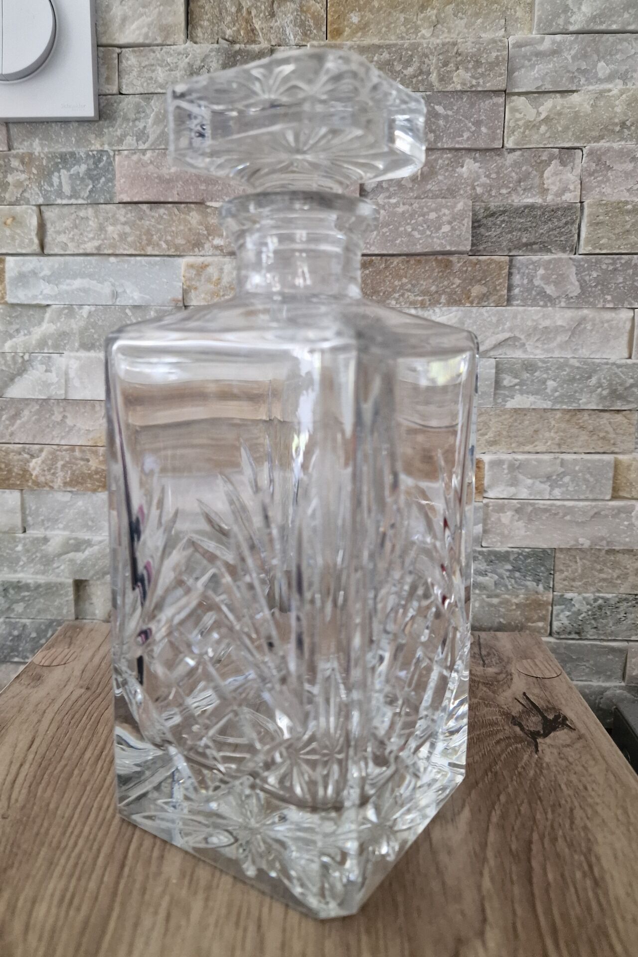 Hand-cut crystal carafe