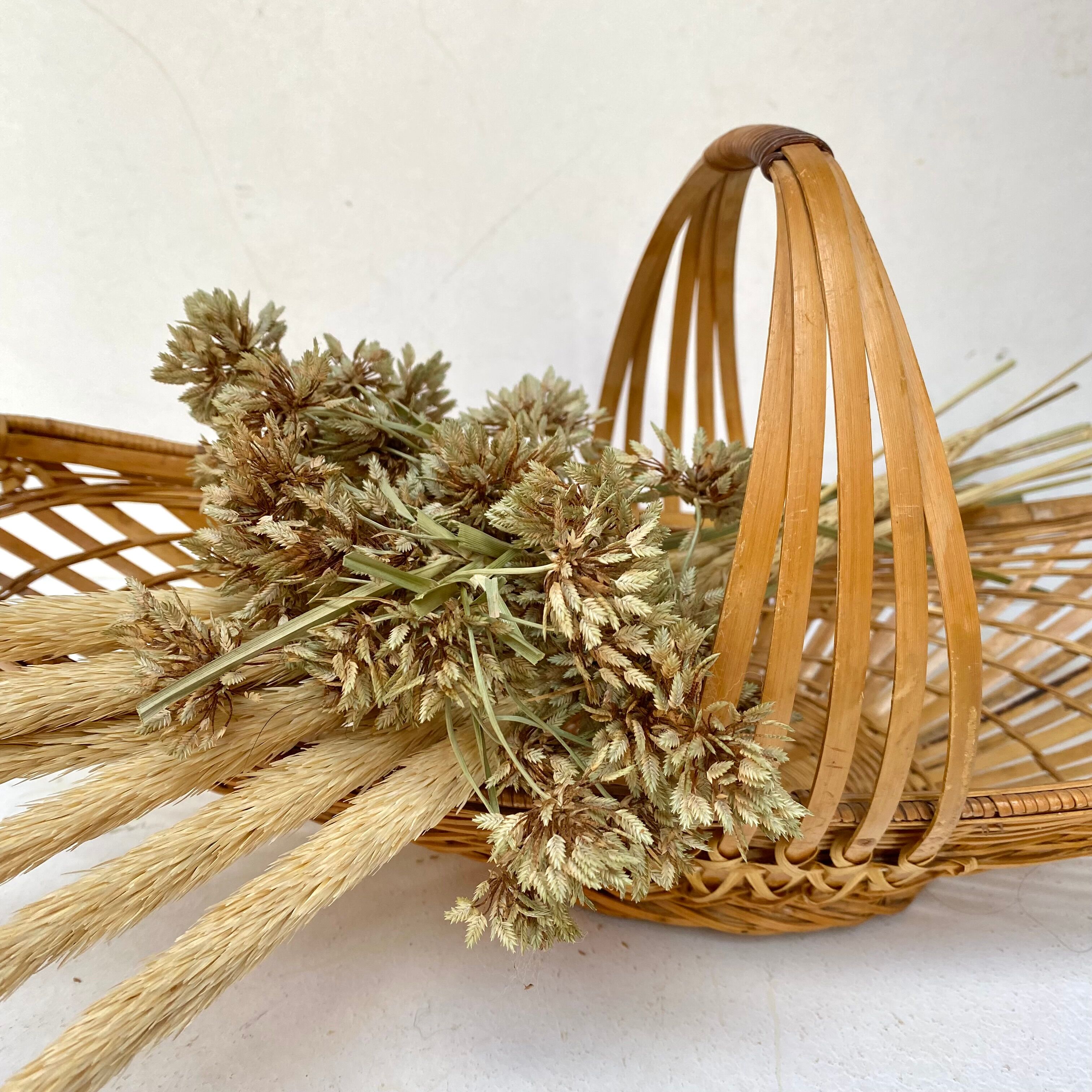 Braided bamboo fruit basket