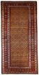 Handmade antique Persian Kurdish rug 125cm x 235cm 1880s - 1B414