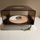 Disco smoked plexiglass wall lamp by Jacqueline Trocmé