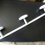 Coat rack in white lacquered metal 70s 3 hooks