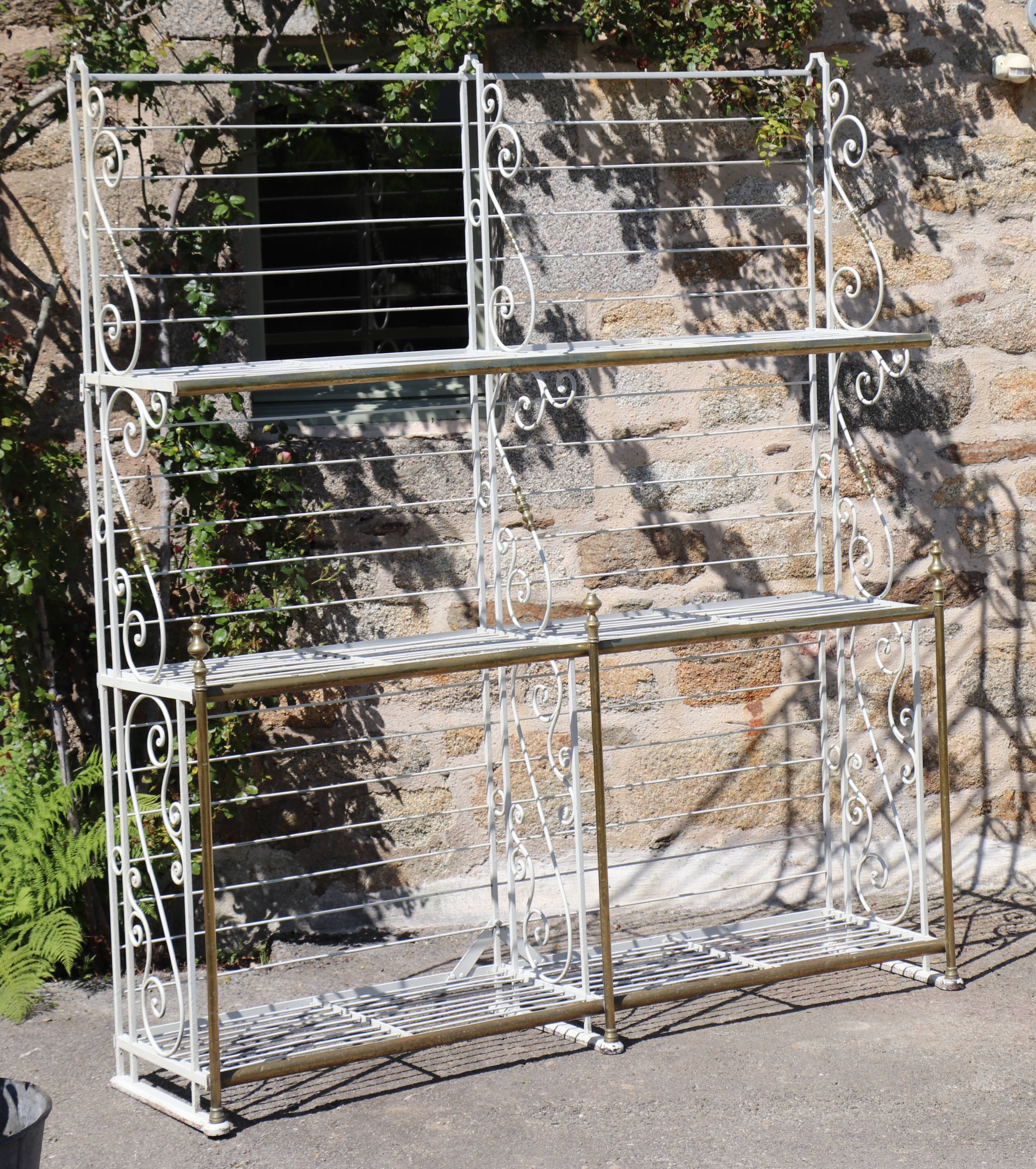 Large baker's shelf, 1950, wrought iron brass