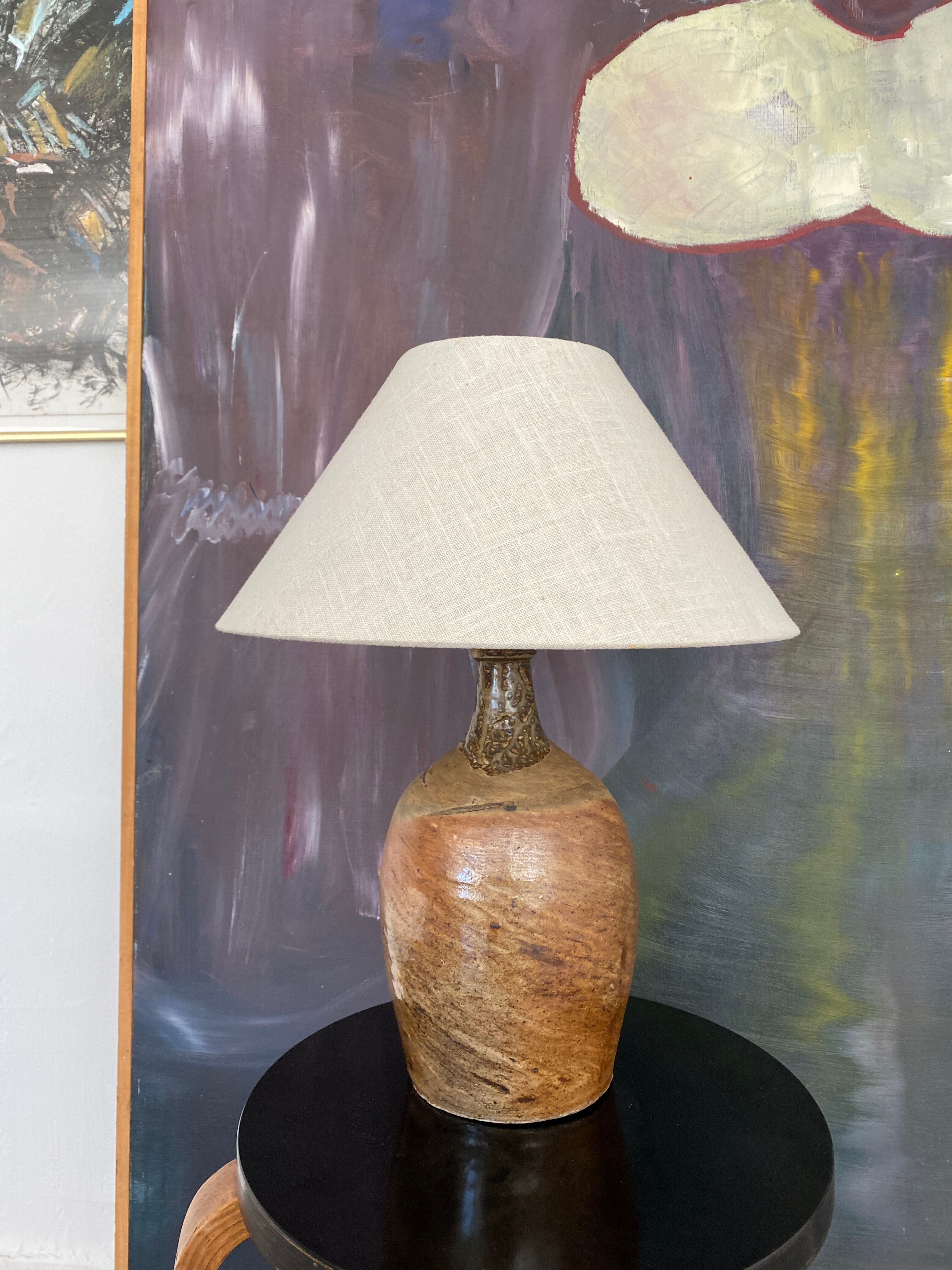Lampe grès émaillé vintage années 60