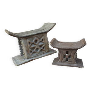2 tabourets africains