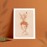 Illustration "Romantic face vase" A4