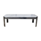Vintage chrome metal coffee table and white marble top - 70s