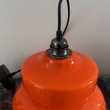 Vintage pendant light in orange opaline