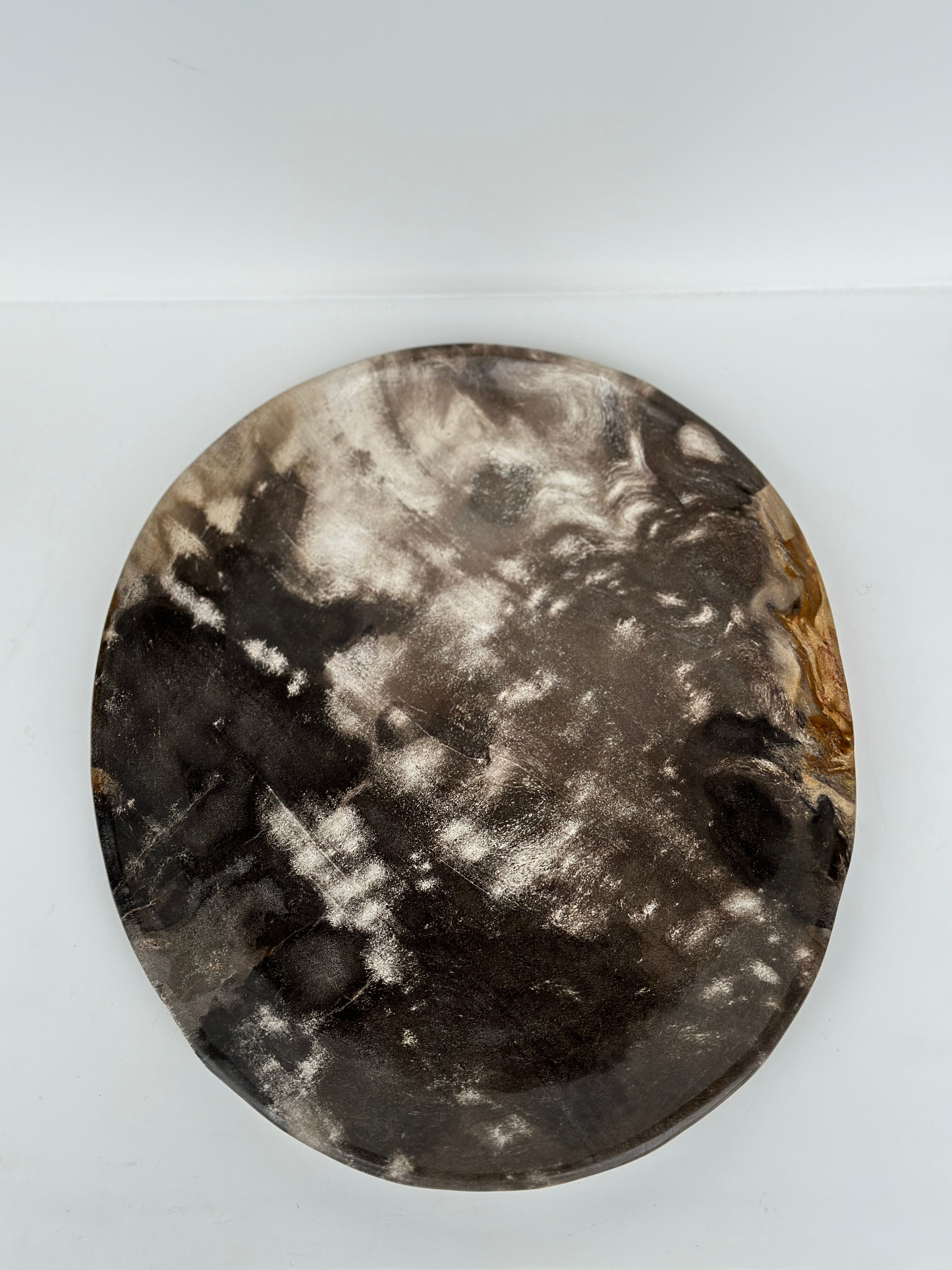 Dish in petrified wood