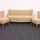 Swedish lounge sofa & cocktail chair set, 1950s – curved wingback